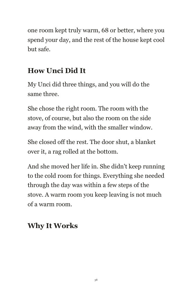 Book page: one warm room